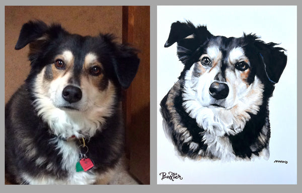 Color 16X20 Hand Painted Pet Portrait on canvas