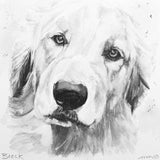 B&W Watercolor Hand Painted Pet Portrait 12X12"