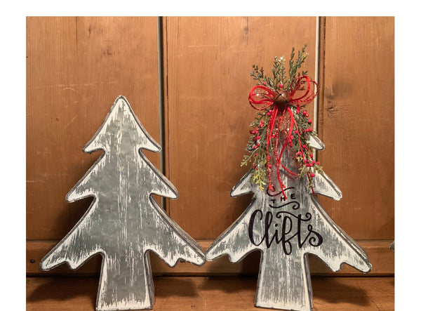 HAND LETTERED METAL TREE - SMALL 10.375” TALL