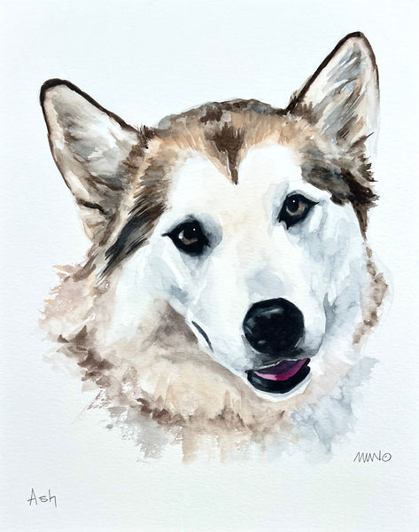 Watercolor Hand Painted Pet Portrait 12X16"