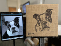 STRETCHED BURLAP CANVAS (ONE PET) - 10x10